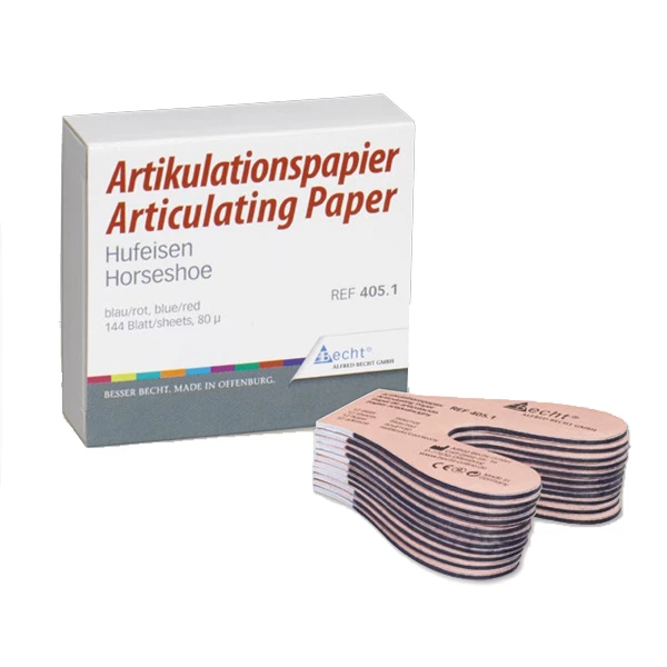 Becht Articulating Paper, Horse-Shoe Shape, Blue/Red. 12x 12sheets per Booklet