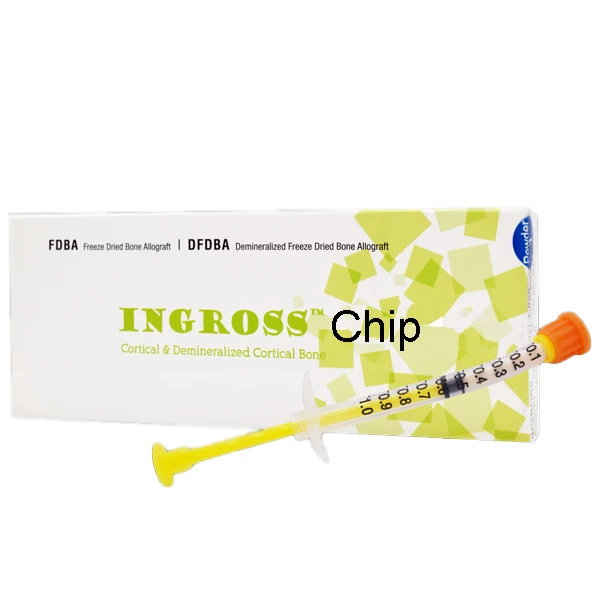 INGROSS Chip (0.850-1.50mm) 0.5cc in Curved Syringe. 70% FDBA, 30% DFDBA