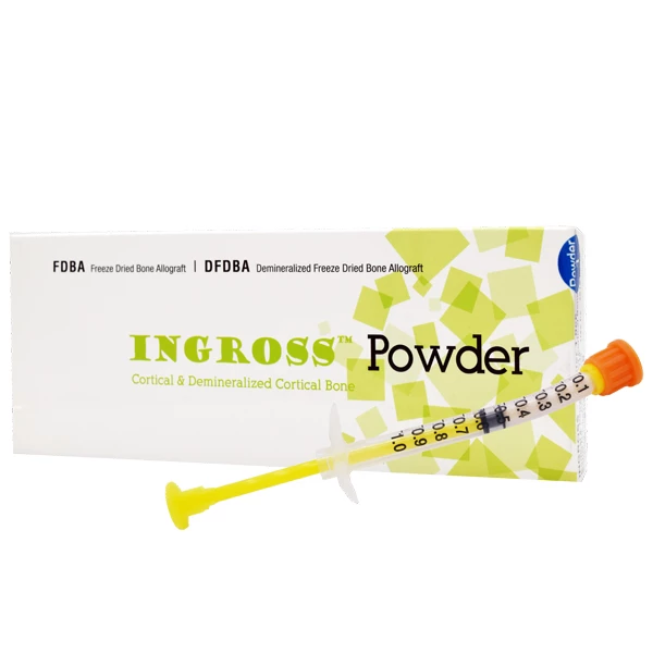 INGROSS Powder (0.200-0.850mm) 0.5cc in Curved Syringe. 70% FDBA, 30% DFDBA