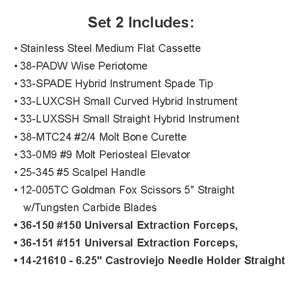 Prodent USA Atraumatic Extraction Set 2. Includes: