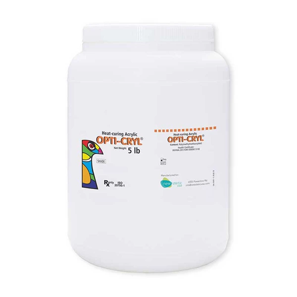 Opti-Cryl Polvo de Resina Acrílica de Curado por Calor, Sombra Original, Botella de 5Lb
