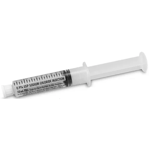SteriCare Prefilled Saline IV Flush Syringe, 10 mL - Bulk Pack, 400/Case.