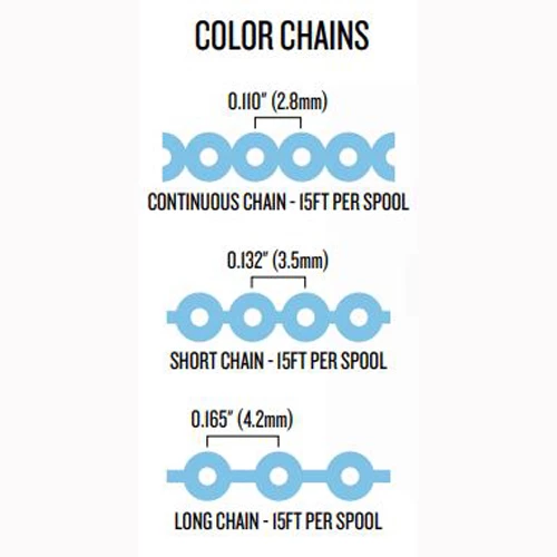 TOP CHAIN Orthodontic Elastic Ligature Chain Continuous - 15 ft., Metallic Gold, Single Spool
