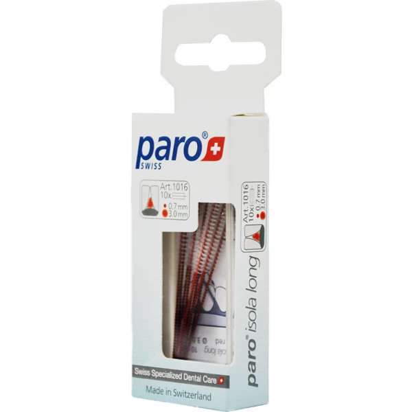 Paro Isola Long Ø 3mm Interdental Brush Tips: X-Fine Cylindric, Red, 10/Box Paro Isola Long Ø 3mm Interdental Brush Tips: X-Fine Cylindric, Red, 10/Box