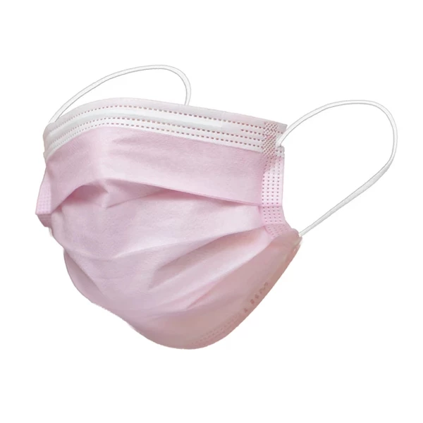 Mascarilla LHM ASTM Nivel 3 con lazo para la oreja, BFE/PFE ≥ 98%, rosa, caja de 40 cajas con 50 mascarillas por caja.