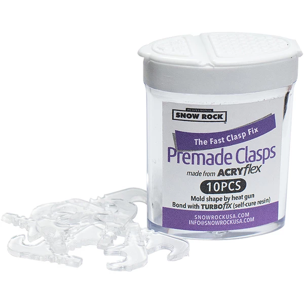 ACRYflex Premade Clasps, Clear, 10/Pk