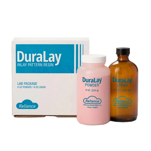 Paquete claro de resina DuraLay Inlay - 8 oz. de polvo, 8 oz. de líquido.