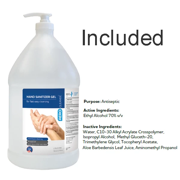 AeroCleanse Pedal Activated Hand Sanitizer Stand for 1 gallon pump bottles