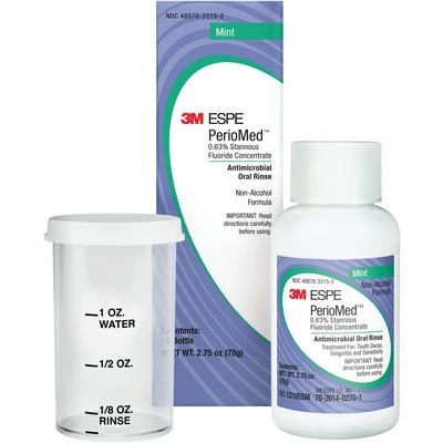 PerioMed Enxaguante Fluoretado - Menta, 2,75oz. 0,63% Fluoreto Estanhoso.