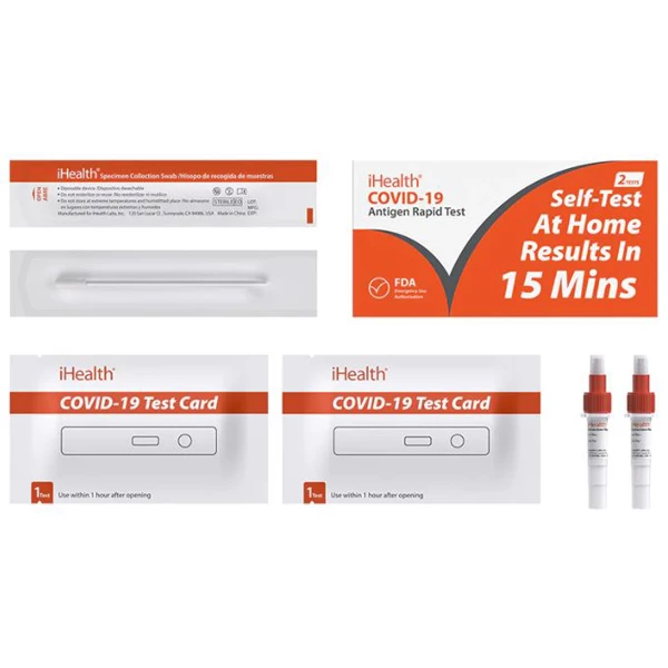 Kit de Prueba Rápida de Antígenos COVID-19 iHealth, 2 Pruebas por Kit.