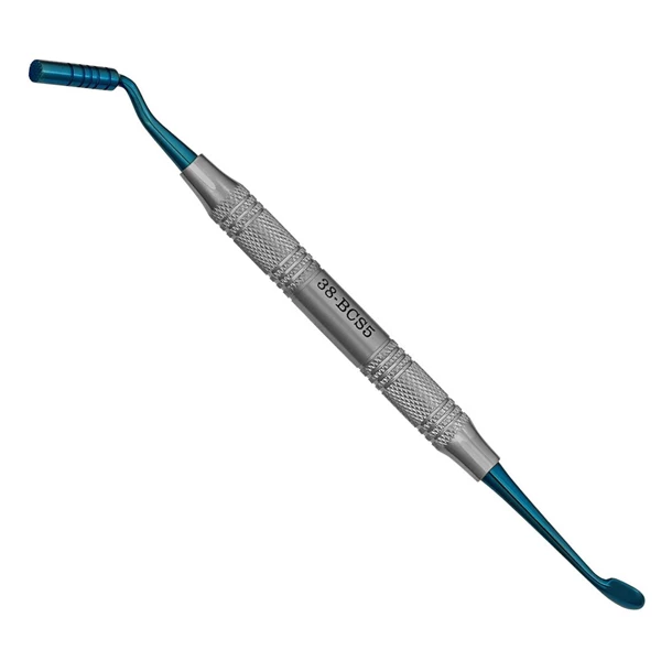 ProDent USA Condensador de Hueso de Doble Extremo #5 / Cucharilla #6.5, 1/Paq. Puntas de Titanio Azul.