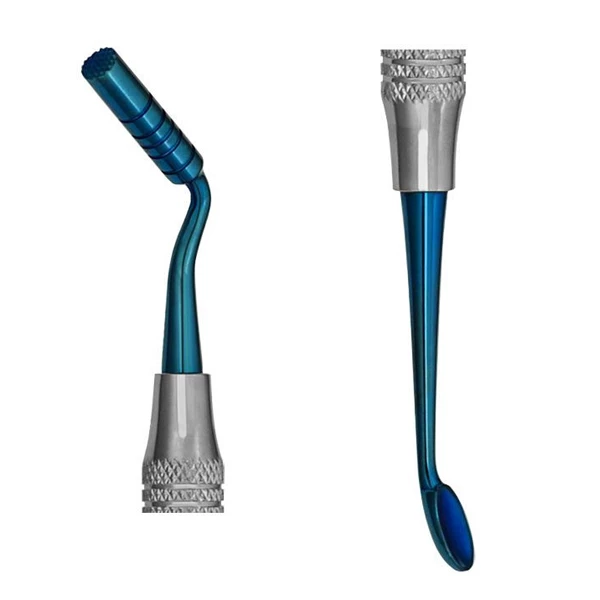 ProDent USA Condensador de Hueso de Doble Extremo #5 / Cucharilla #6.5, 1/Paq. Puntas de Titanio Azul.