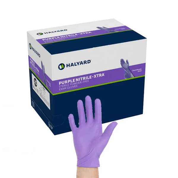 Guanti da esame sterili Halyard Purple Nitrile-Xtra, X-Small, 50 paia/confezione, 4 confezioni/case.
