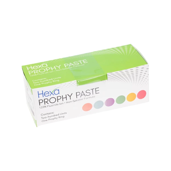 Pasta de profilaxis Hexa 1.23% de ion fluoruro, gruesa, sabor chicle, un anillo, 200 tazas/paquete.