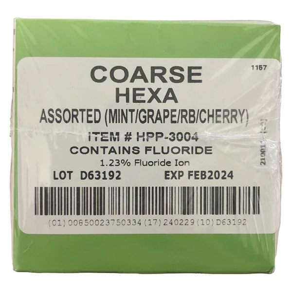 Hexa Prophy Paste 1.23% Fluoride Ion, Coarse, Assorted, One Ring, 200 Cups/Pk