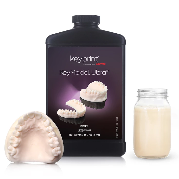 KeyPrint - KeyModel Ultra Лабораторная 3D Печать Резина, Слоновая кость 1кг/бутылка.