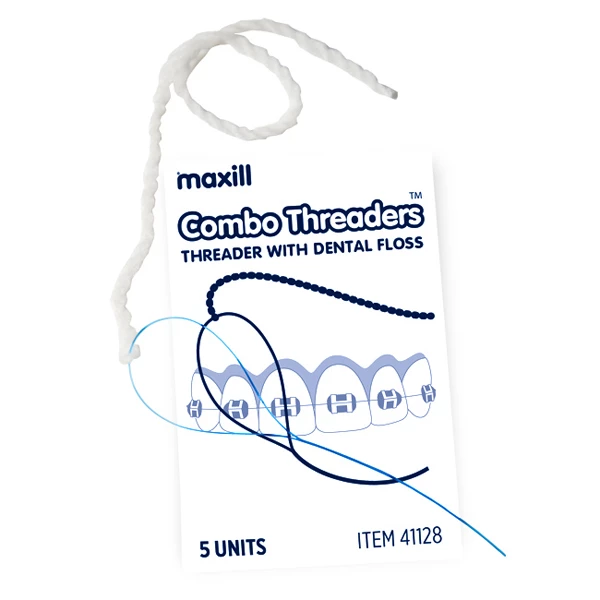 Combo-Faden Zahnseide und Faden-Spitze, 5 pro Umschlag, 50 Umschläge pro Box.