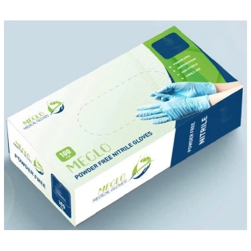 Meglo Nitrile Medical Gloves: Small 100/bx.