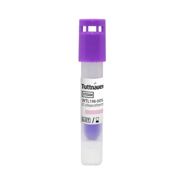 Indicadores biológicos rápidos Tuttnauer para esterilizadores de vapor, resultados en 1 hora, 50/paquete.