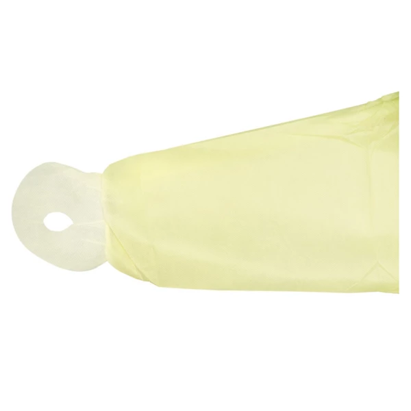 Maxill Aquist AAMI Level 2 Isolationskittel, elastische Bündchen mit Daumenschlaufe, Extra Groß, Gelb, 50 Stück/Packung.