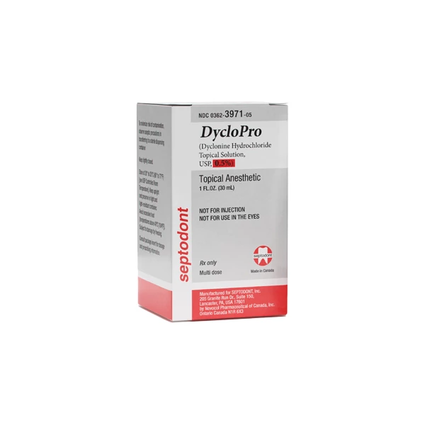Solução Tópica de Diclona de Cloridrato DycloPro da Septodont, 30 ml.