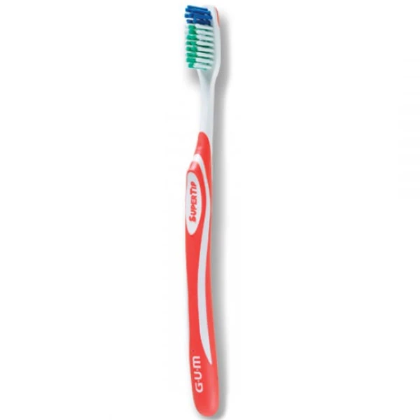 GUM Super Tip Toothbrush - Soft Bristles Full Head Adult, 12/Pk. Raised-center GUM Super Tip Toothbrush - Soft Bristles Full Head Adult, 12/Pk. Raised-center