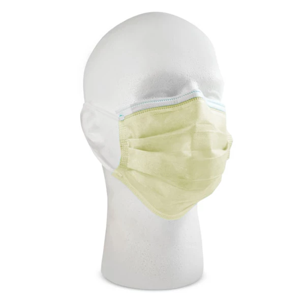 maxill Silken Soft Earloop Style Procedural Mask, , Yellow, 50/Box.