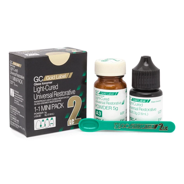 GC Gold Label 2 LC ЭКСПОРТНАЯ УПАКОВКА Светоотверждаемый стеклоиономерный цемент, оттенок A3, мини-упаковка