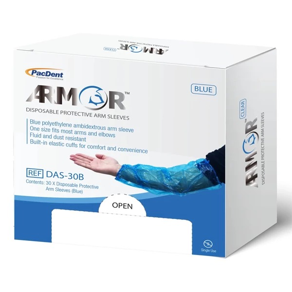 Armor Disposable Arm Sleeves, Blue, 30/Box.