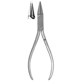 J&J Instruments #140 Довгі плоскогубці "Пташиний дзьоб". Короткий носик. Один круглий конусоподібний дзьоб, один