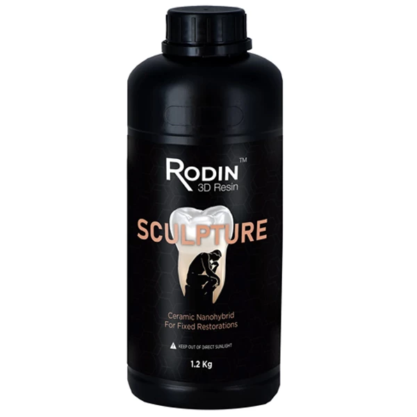 Rodin Sculpture Ceramic Nanohybrid 3D Printing Resin, Shade A2, 1.2kg Bottle, 1/Pk.
