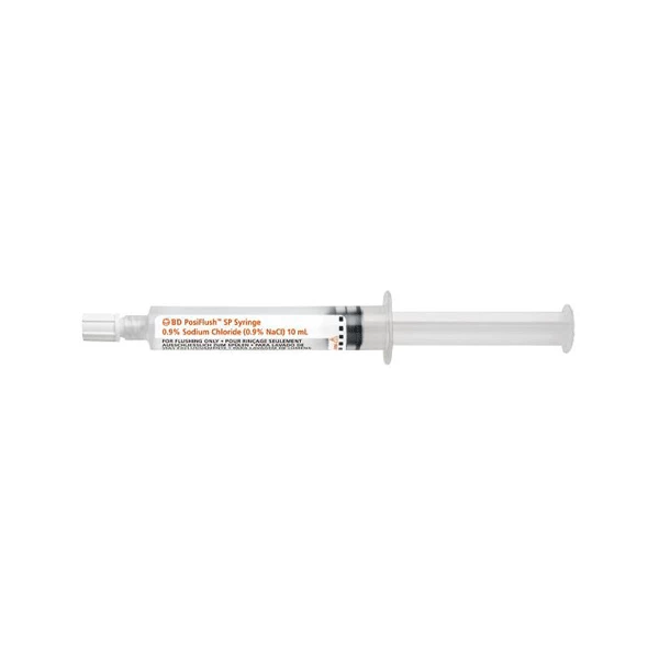 BD PosiFlush PAQUETE DE EXPORTACIÓN SP Jeringa estéril precargada de solución salina, 10 mL, 30/unidad, 16 cajas/caja.