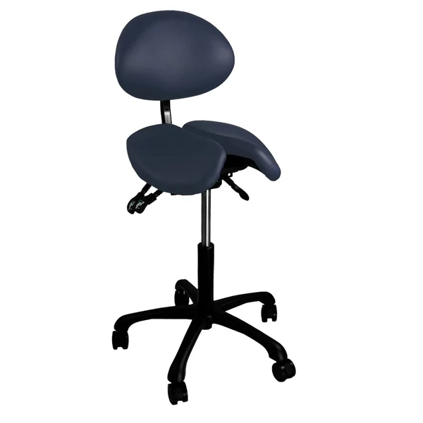 JMU Dental Ergonomischer Sattelstuhl mit geteiltem Sitz in Marineblau