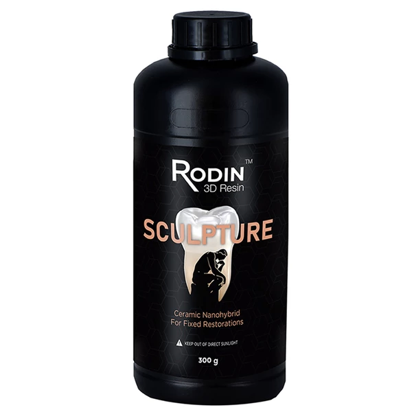 Resina de impresión 3D cerámica nanohíbrida Rodin, tono A2, botella de 300 g, 1/unidad.