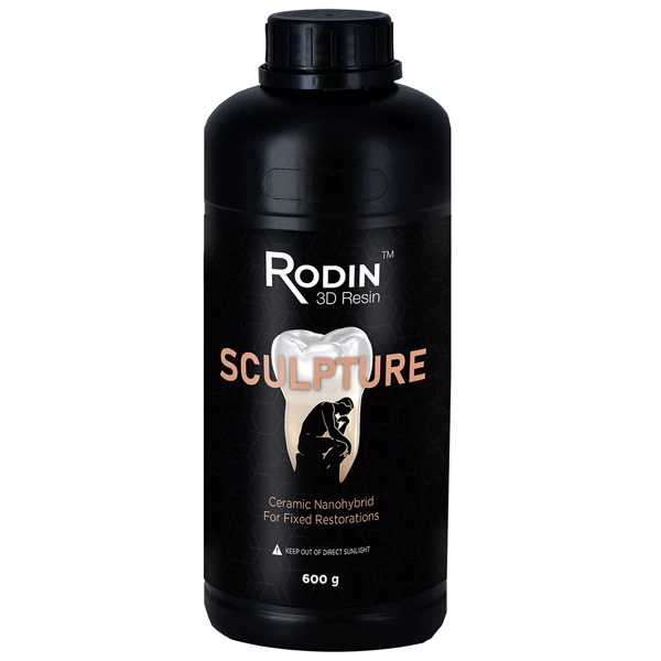 Resina de impresión 3D cerámica nanohíbrida Rodin, tono A2, botella de 600 g, 1/unidad.