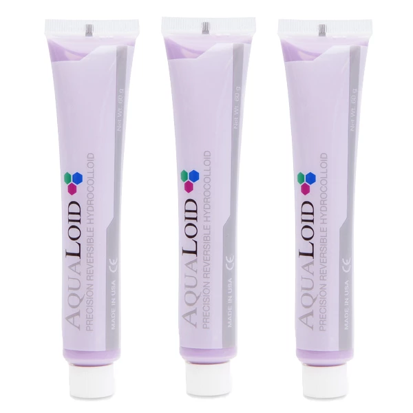 Material de impresión hidrocoloide reversible AquaLoid Precision, de alta resistencia, tubo de 60 g, morado, 144/unidad.