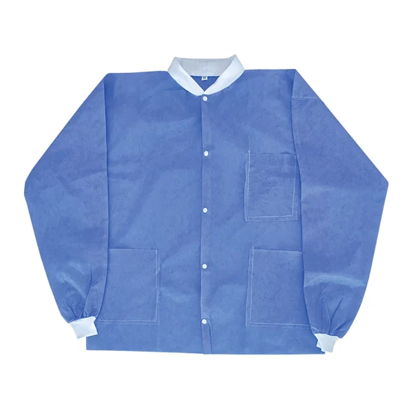 House Brand Blue Disposable Lab Coat, Medium, 10/Pk