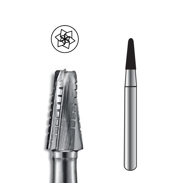 Pac-Dent FG #1701 Taper Fissure Dome Crosscut Carbide Bur, Clinic Pack of 100 Burs.