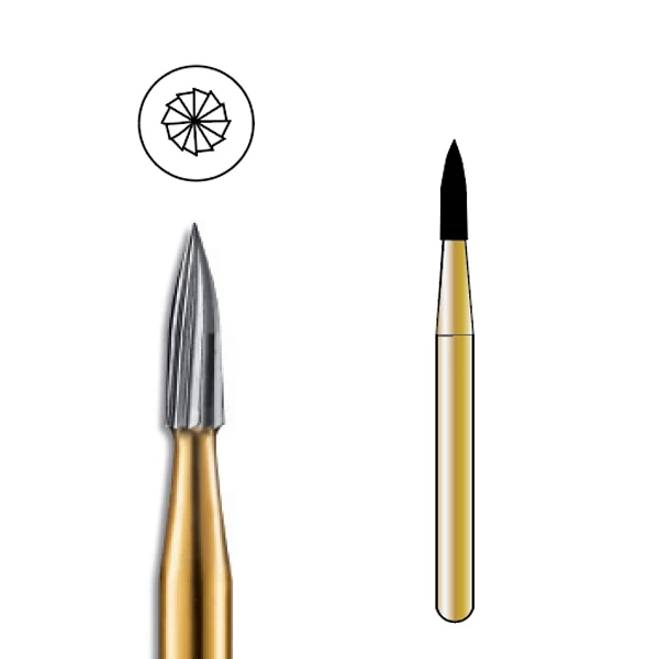 Pac-Dent FG #7902 12 Blade Needle Trimming and Finishing Carbide Bur, Package of 10 Burs.
