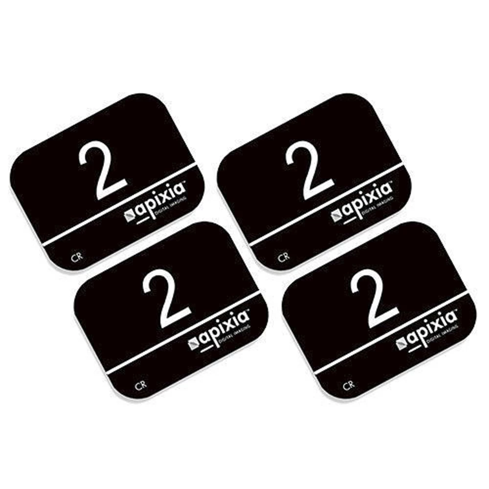 Placas de fósforo reutilizáveis Apixia PSP Tamanho 2. 4/unid. Podem ser usadas com qualquer tambor.