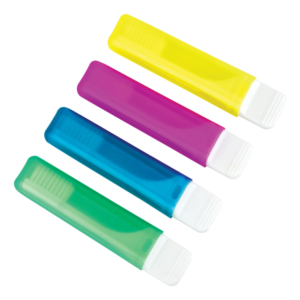 Plak Smacker Reisezahnbürste mit flachem Griff, 38-Borsten, gemischt, 72/Box