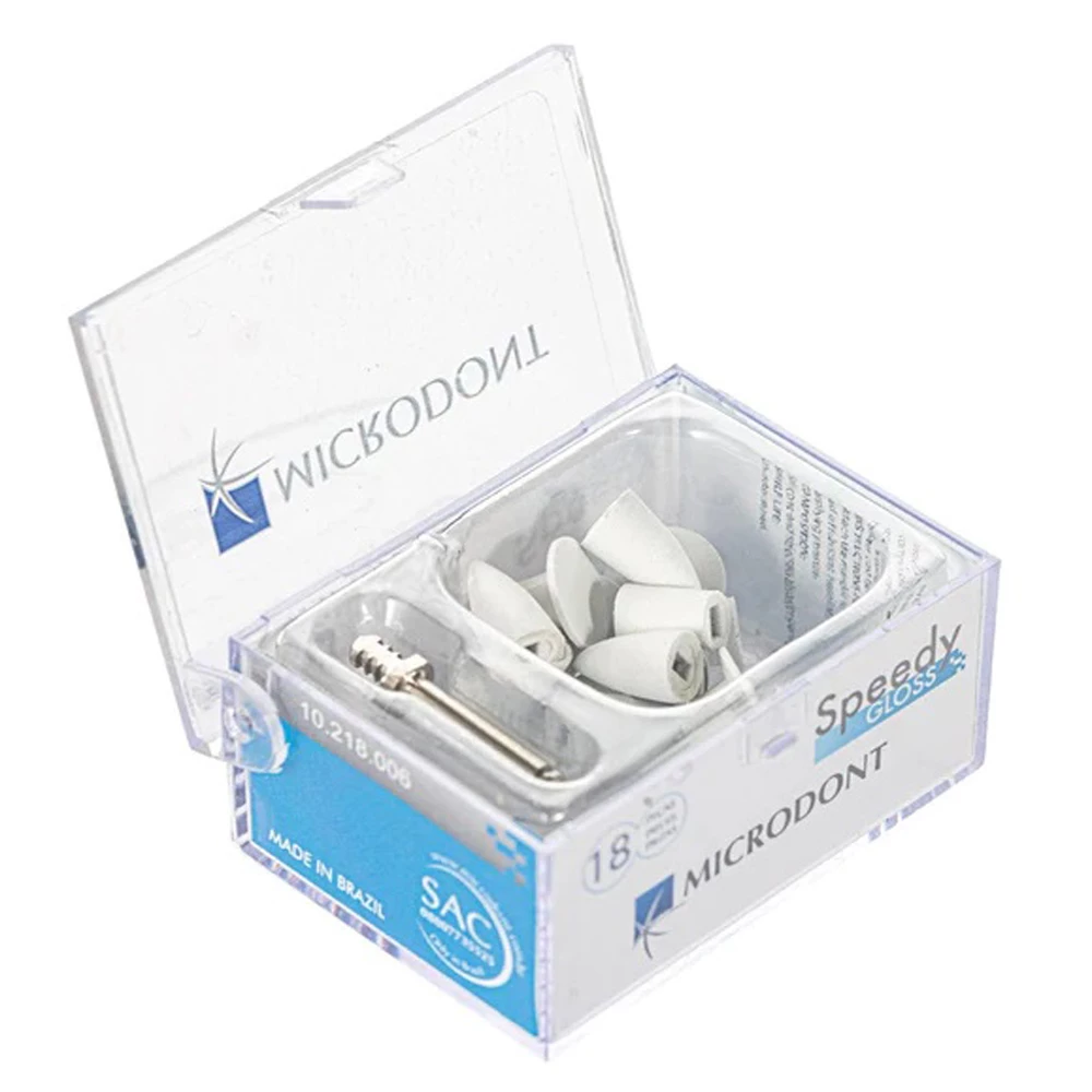Speedy Gloss Rubber Polishing White Stone Bur Kit 18Pcs and 1 Snap-on Mandrel