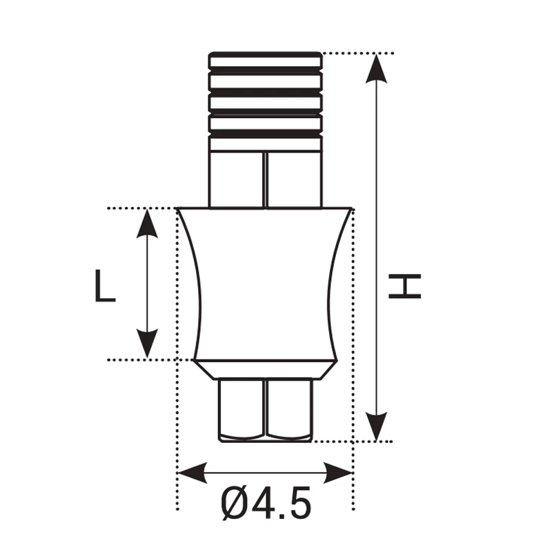 DSI Ti-Base Abutment Concavo, Esagono Anatomico 1/Pk. Ø 4.5mm, H 7.0mm, L 0.5 mm
