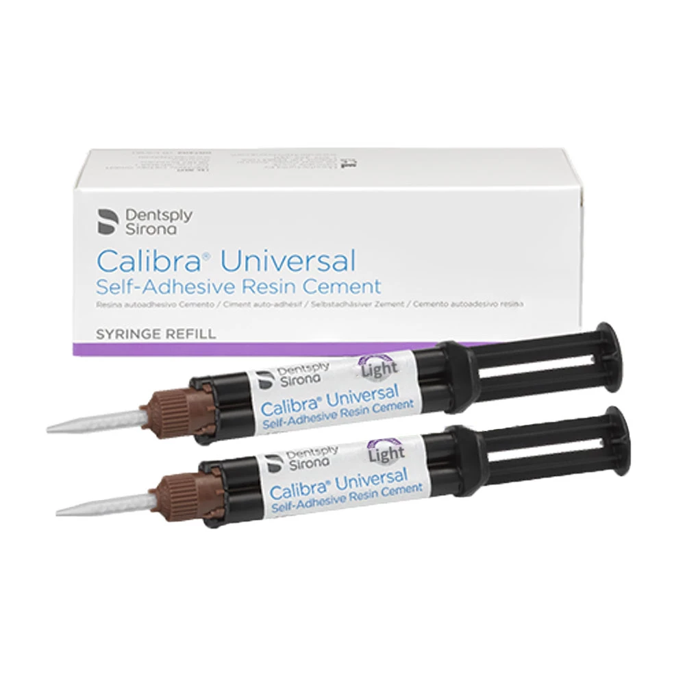 Calibra Universal Cemento Autoadhesivo Automático Jeringa, Luz, Doble Curado, 4.5 Gm, 2/Paq