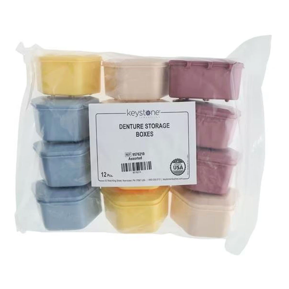 Keystone Model Box Denture Cups, Assorted, 1.75" Diameter, 12/Pk