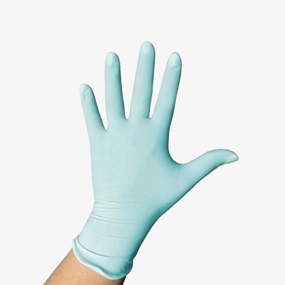 Guantes de látex con sabor a chicle Perfect Touch, azul claro, tamaño mediano, 100 por caja.