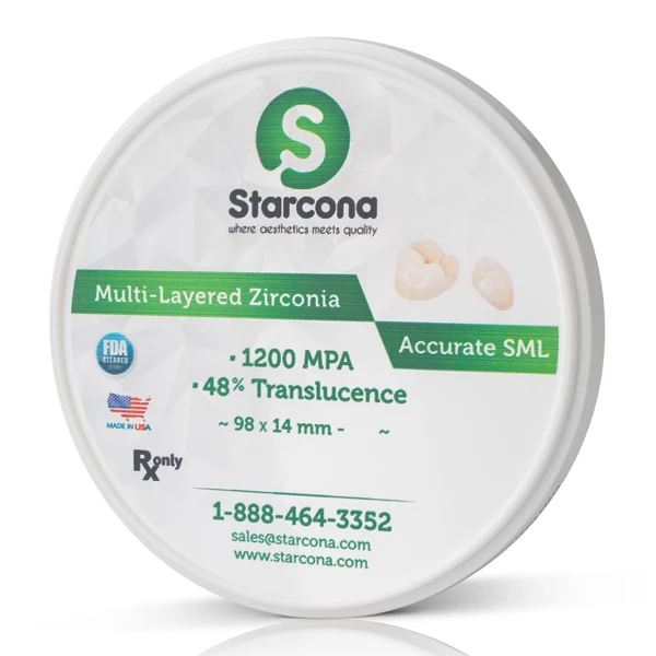 Starcona многослойный циркониевый диск, оттенок B1, размер 98 мм x 25 мм, один диск.