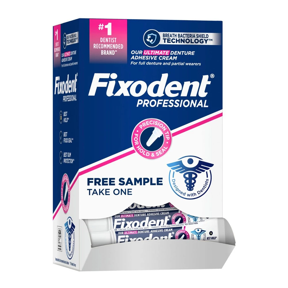 Fixodent Professional Denture Adhesive Cream Patient Sample, 0.35 oz., 50/Box Fixodent Professional Denture Adhesive Cream Patient Sample, 0.35 oz., 50/Box