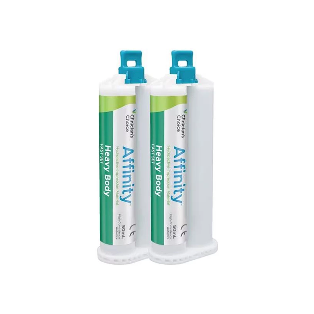 Material de impresión hidroactivo Affinity, cuerpo pesado, kit de fraguado rápido - 2 x 50 mL cartuchos y puntas de mezcla.