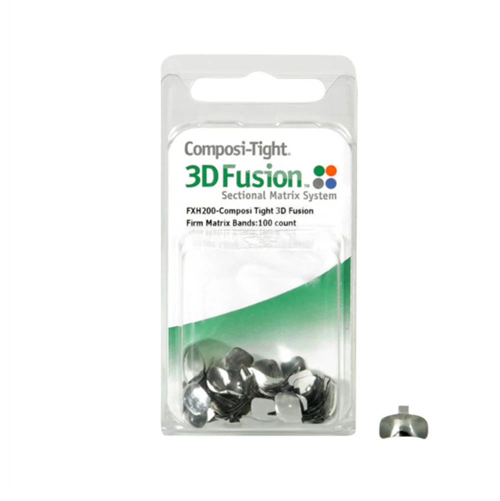Composi-Tight 3D Fusion Firm Matrix Bands, Molar Grande, 6,1 mm, 100/Pacote